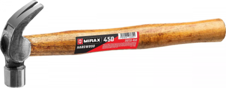 Молоток-гвоздодёр Mirax 20233-450 деревянная рукоятка
